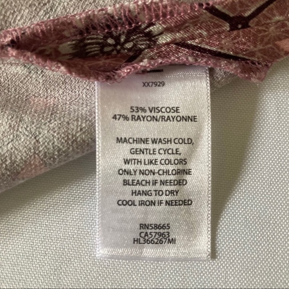 Chelsea28 Wrap Tie Pink Printed Bell Sleeves Top - Picture 5 of 11